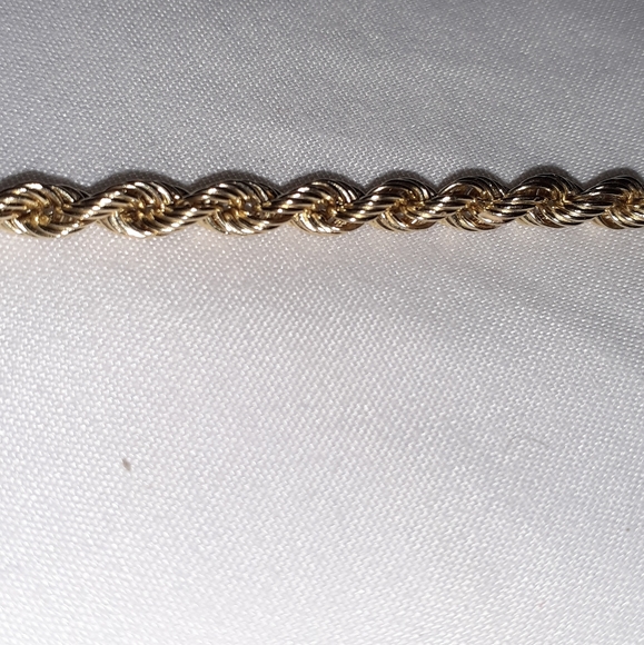 14k solid gold rope bracelet 8" (marked 14k) - Picture 7 of 8